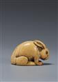 A large ivory netsuke of a rabbit. 18th century - image-2