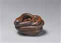 A large wood netsuke of a snake. Early 19th century - image-1