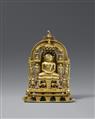 Jain Altar. Gelbguss mit Einlagen aus Silber und Kupfer. Indien, Gujarat/Rajasthan. 15. Jh. - image-1