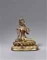 Shyamatara (Grüne Tara). Bronze mit Resten von Vergoldung. Tibet, 14. Jh. oder später - image-1