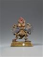 A fire gilt bronze figure of Hayagriva in yab-yum. Sino-Tibetan, 19th century - image-2