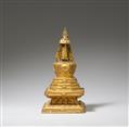 Stupa auf einem Löwenthron. Holz, vergoldet. Tibet, 19. Jh. - image-2