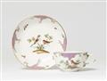 A Meissen porcelain cup and saucer with Continental birds - image-1