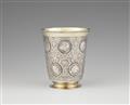 A parcel gilt Prussian silver coin-set beaker - image-1