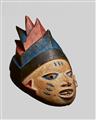 YORUBA GELEDE MASK AND TRAY FOR IFA DIVINATION - image-1