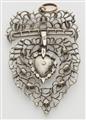 A Belgian silver gilt diamond pendant shaped as a crowned heart. - image-2