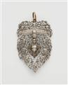 A Belgian silver gilt diamond pendant shaped as a crowned heart. - image-1