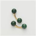 A pair of 18k gold and malachite ball cufflinks. - image-1