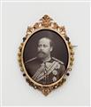 A late Victorian gilt brooch with an enamel portrait of Prince Albert Edward of Wales, signed and dated to reverse. - image-1