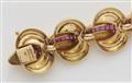 An Italian 18k gold and ruby chain bracelet. - image-2