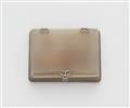 A French platinum chalcedony and diamond Art Déco cigarette case. - image-1