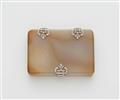 An Art Déco platinum chalcedony and diamond cigarette case. - image-1