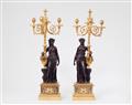 A pair of sculptural ormolu candelabra
after a model by Clodion - image-1