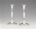 A pair of Augsburg Louis XVI silver candlesticks - image-1