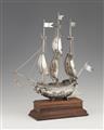 A Belgian silver table centrepiece formed as a ship - image-1