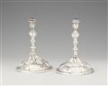 A pair of Hamburg Rococo silver candlesticks - image-1