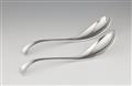 A set of silver salad cutlery - image-1