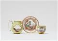 Three items from a Meissen porcelain service with apple green ground - image-1