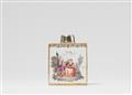 A Meissen porcelain tea caddy with Watteau motifs - image-1