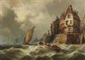 Unknown Artist 19th century - View of a Town on a Coast - image-4