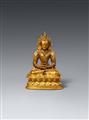 A sino-tibetan fire-gilt bronze of a Buddha Amitayus. 19th century - image-1