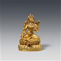 A fine fire-gilt bronze of a Green Tara (Shyamatara). 16th/17th century - image-1