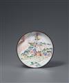A painted enamel on copper alloy dish. Probably Canton. 18th century - image-1