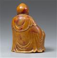 A soap stone figure of a bearded luohan. Qing dynasty, 17th/18th century - image-2