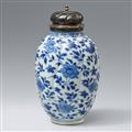 Blau-weiße Teedose mit Silberdeckel. Kangxi-Ära (1662-1722) - image-1