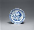 A small blue and white plate. Kangxi period (1662-1722) - image-1
