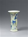 A small celadon-ground gu-shaped vase. Kangxi period (1662 - 1722) - image-1