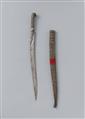 Yatagan mit Scheide. Stahl, Holz, Silber und rote Kordel. Osmanisches Reich. 19. Jh. - image-1
