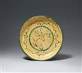 A large sansai-glazed stoneware dish. Probably Shikoku island. 18th/19th century - image-1