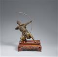 A bronze figure of a samurai archer. Around 1900 - image-1