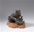 A bronze okimono of a bear and a wolf. Late 19th century - image-2