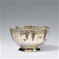 A double-walled silver bowl with translucent enamel. Around 1900 - image-1