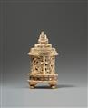 A round ivory shrine with Kannon Bosatsu inside. Meiji period - image-2