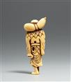 An ivory netsuke of a tall sennin. 18th century - image-2