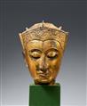 An Ayutthaya lacquered and gilded bronze head of a crowned Buddha. Thailand. 17th/18th century - image-1