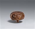 A boxwood netsuke of a dragon inside a mikan. Tanba. Mid-19th century - image-1