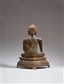 A Ratanakosin lacquered bronze figure of Buddha Shakyamuni. Thailand. Early 19th century - image-2