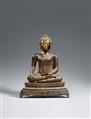 A Ratanakosin lacquered bronze figure of Buddha Shakyamuni. Thailand. Early 19th century - image-1