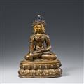 A yellowish bronze figure of Bodhisattva Avalokiteshvara. Possibly 16th century - image-1