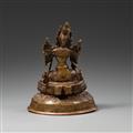 A Nepalese bronze figure of a Green Tara (Shyamatara). 19th century - image-2