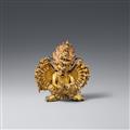 A Tibetan fire-gilt bronze figure of Yamantaka Vajrabhairava. 18th/19th century - image-1