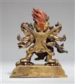 A Tibetan fire-gilt bronze of Vajrakila in yab-yum. 19th century - image-2