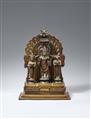 A Central or South Indian copper alloy Virabhadra altar with Daksha and Sati. 19th century - image-1