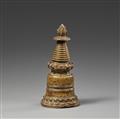 A Tibetan brass kadampa-stupa. 13th century - image-2