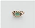 A George III 14k gold diamond and emerald ring. - image-3