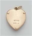 A Russian 14k gold, enamel and diamond heart pendant. - image-2